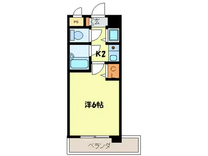 プライム天神(1K/2階)の間取り写真