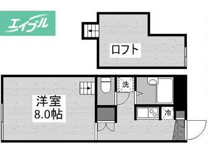 今バス停前シャルマンドミール(1K/1階)の間取り写真