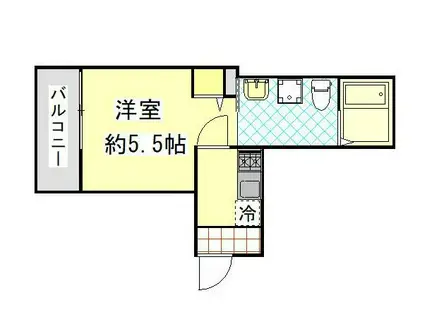 ポルトブル(1K/3階)の間取り写真