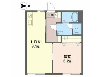 レゾルム(1LDK/1階)の間取り写真