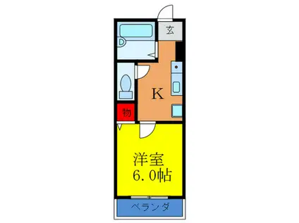 アビデII(1K/2階)の間取り写真