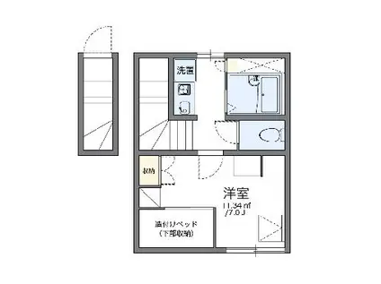 レオパレスSEVENSEA(1K/2階)の間取り写真
