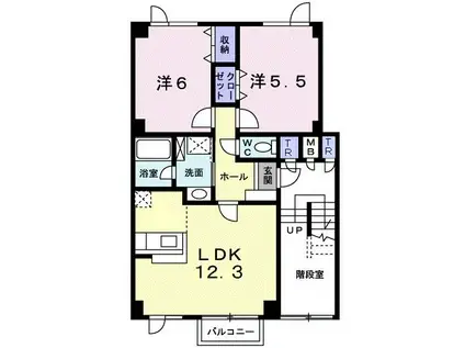 メゾン・アンソレイエ(2LDK/1階)の間取り写真