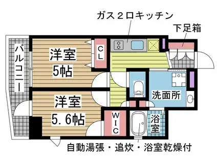 エステムコート神戸元町IIリザーブ(2K/12階)の間取り写真