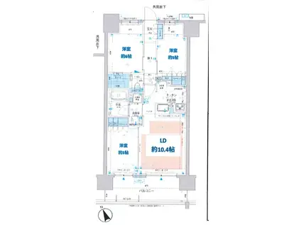 サンクレイドル立川ステーションウィズ303(3LDK/3階)の間取り写真