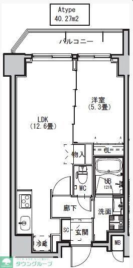 S-RESIDENCE両国AVENUE(1LDK/4階)の間取り写真