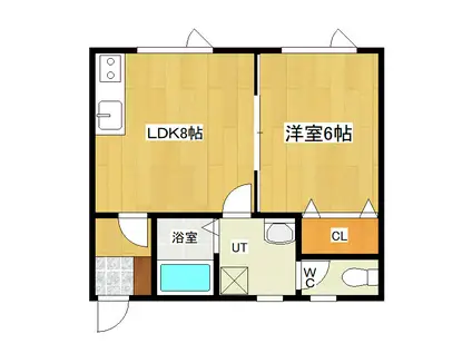 コーポM・T(1LDK/2階)の間取り写真