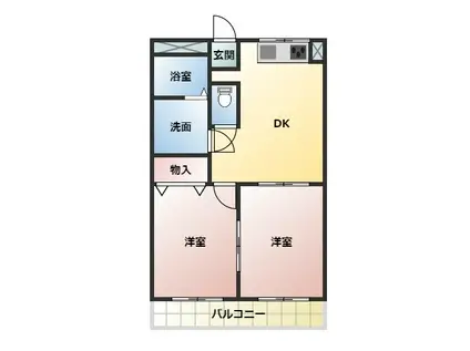 アーバンテラス北方(2LDK/1階)の間取り写真