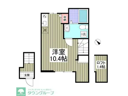 BRICKSHELL(ワンルーム/2階)の間取り写真