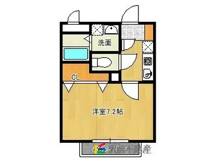 JR長崎本線 神埼駅 徒歩12分 2階建 築21年(1K/2階)の間取り写真