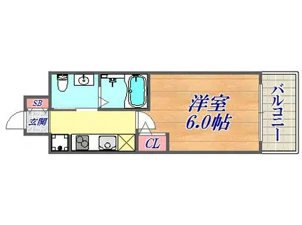 エステムプラザ神戸西Ⅳインフィニティ(1K/6階)の間取り写真