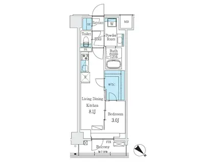 URBAN BREEZE 巣鴨(1LDK/2階)の間取り写真