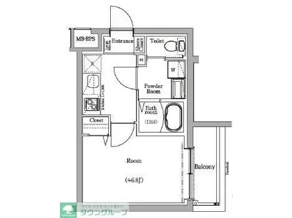 スカイコートソレア新丸子(1K/3階)の間取り写真