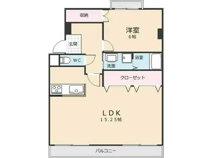 アーバンハイツあさひ(1LDK/3階)の間取り写真