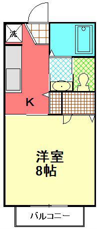 ソフィーユ東海大(1K/1階)の間取り写真