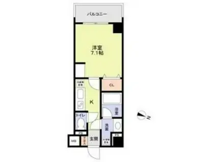 アエル浦和(1K/5階)の間取り写真