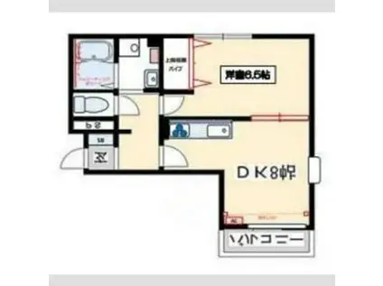 グレイス英賀保(1DK/1階)の間取り写真