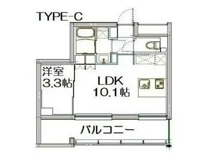 ノースウォール(1LDK/2階)の間取り写真