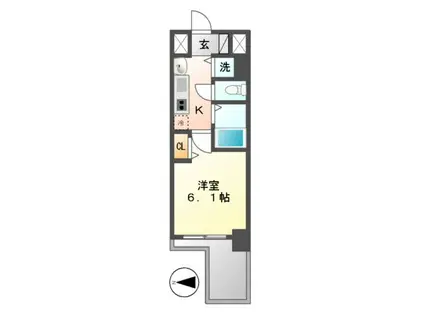 プレサンス錦プレミアム(1K/4階)の間取り写真