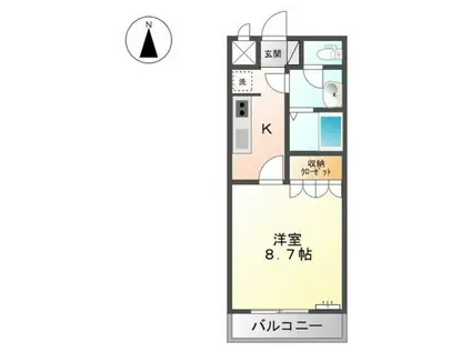 ジュネス祇園(1K/2階)の間取り写真