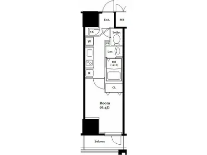 RISING PLACE KAMEIDO(1K/8階)の間取り写真