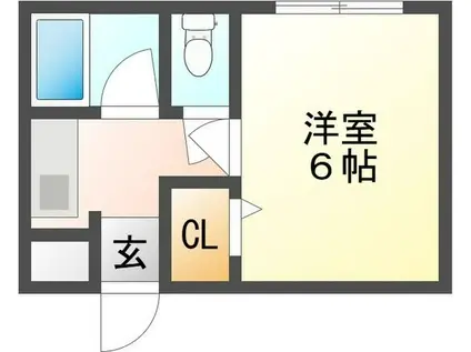 フェニックス豊中 I(1K/3階)の間取り写真