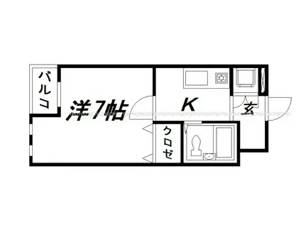 レインボープラザ(1K/1階)の間取り写真