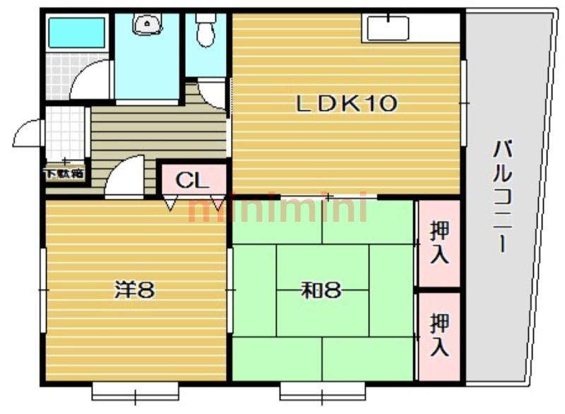 ひかりハイツ(2LDK/1階)の間取り写真