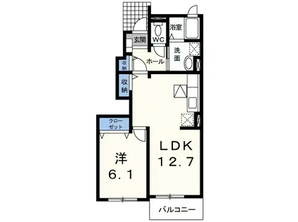 シャルマン・サンフラワー(1LDK/1階)の間取り写真
