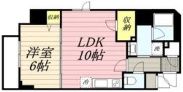 ルクレ上野(1LDK/7階)の間取り写真
