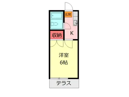 第2メゾンカシマ(1K/2階)の間取り写真