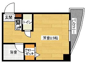 CASA東白島(ワンルーム/2階)の間取り写真