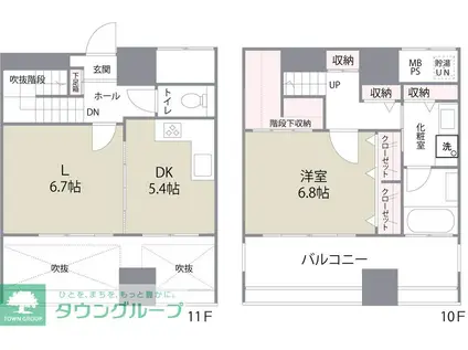 ザ クロスメント(1LDK/1階)の間取り写真