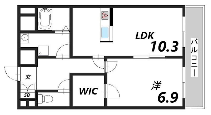 CAPITAL.I姫路(1LDK/8階)の間取り写真