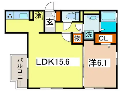 シャルム野川(1LDK/2階)の間取り写真