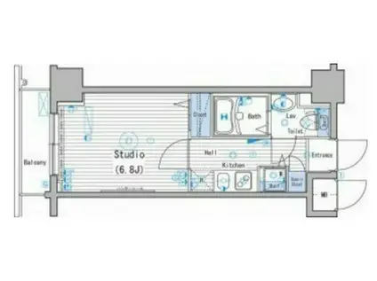 グランド・ガーラ新宿(1K/3階)の間取り写真