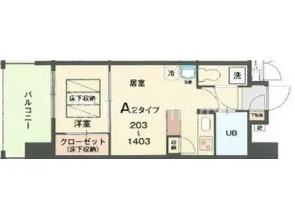 エステート・モア 平尾堀川(1LDK/8階)の間取り写真