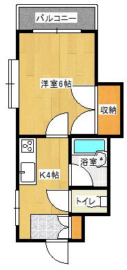 第3田中ビル(1K/2階)の間取り写真