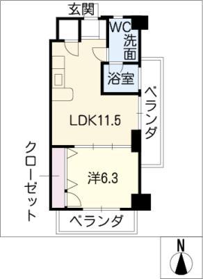 SKBUILDING-8(1LDK/3階)の間取り写真