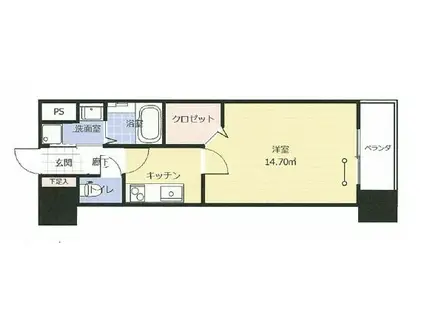 アークデュオ福島万世町(1K/4階)の間取り写真