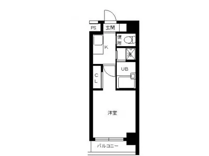 スカイコート浜松町(1K/4階)の間取り写真