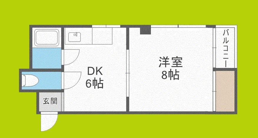 デイズハイツ八幡屋2(1DK/5階)の間取り写真