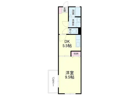 レイクビレッジIII(1DK/1階)の間取り写真