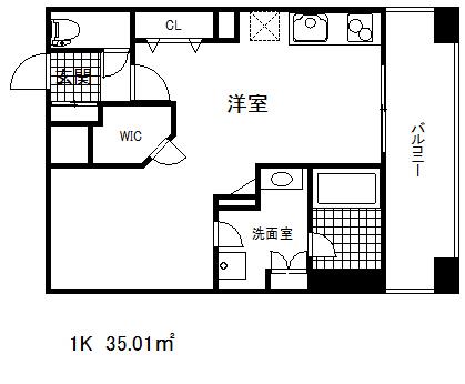 プレジール三ノ宮(1K/7階)の間取り写真