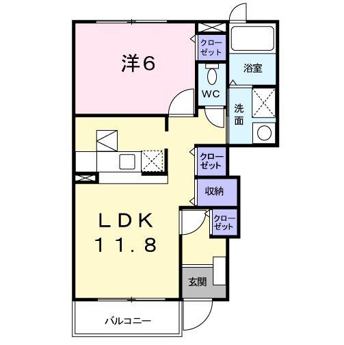 ガレリア20 II(1LDK/1階)の間取り写真