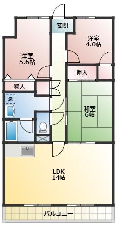 アヴニール愛野(3LDK/2階)の間取り写真