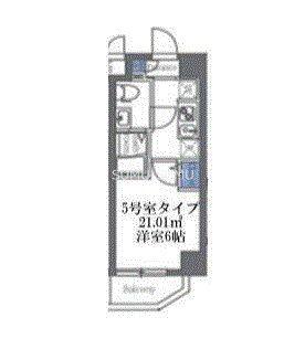エルスタンザ大口(1K/5階)の間取り写真