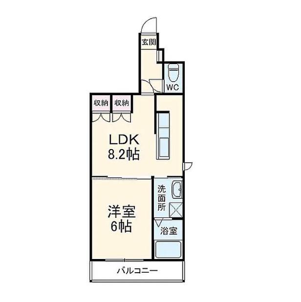東川口弥生マンション(1DK/2階)の間取り写真