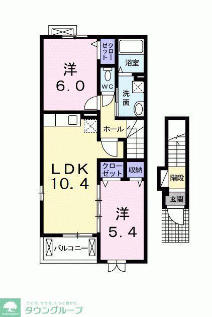 セイバリー スクエア(2LDK/2階)の間取り写真