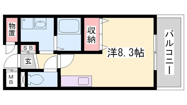 ラポールセタ(1K/3階)の間取り写真